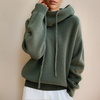 High Neck Drawstring Hoodie for Women | Solara