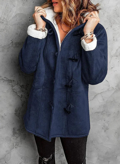 Hooded Toggle Long Coat For Women | Amanda
