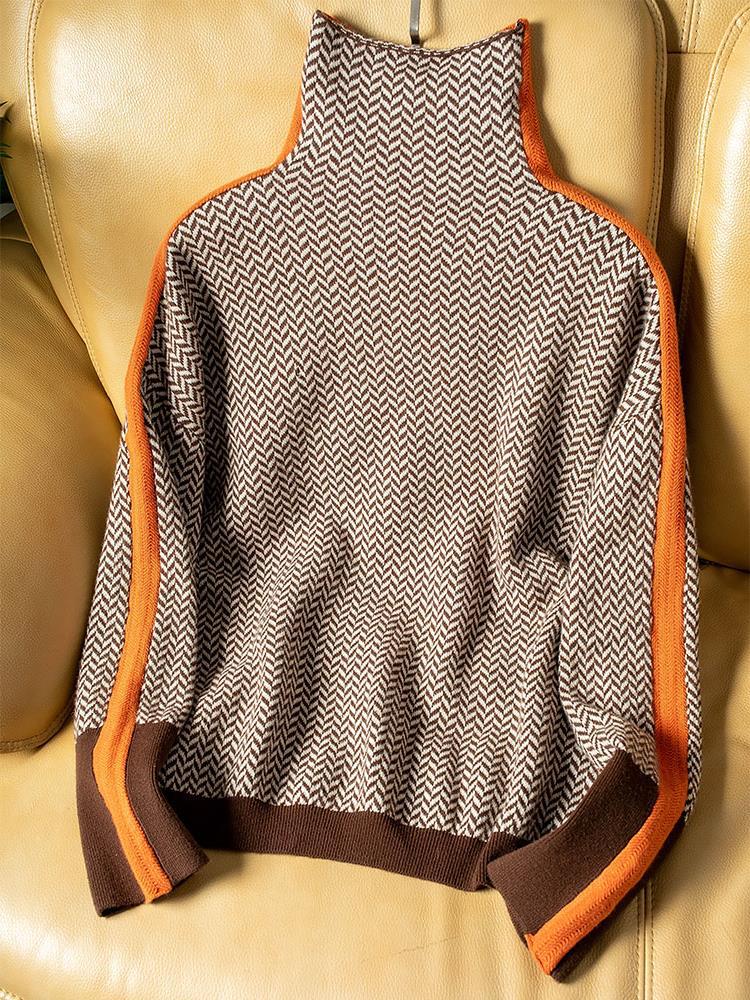 High Neck Striped Jumper For Women | Ciela