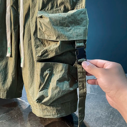 Utility Cargo Shorts With Buckle Detail For Men | Asher