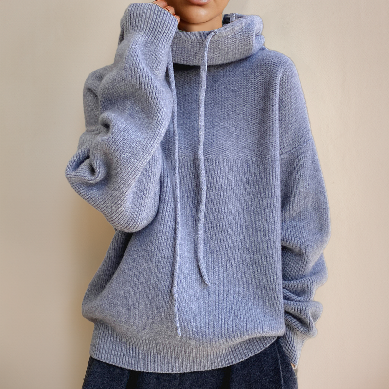 High Neck Drawstring Hoodie for Women | Solara