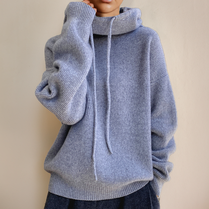 High Neck Drawstring Hoodie for Women | Solara