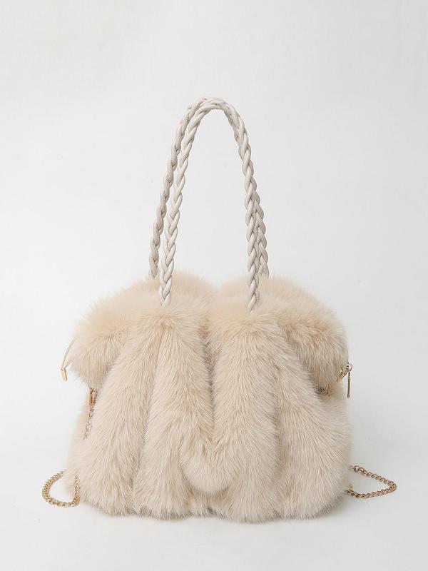 Plush Shoulder Tote Bag For Women | Ellie