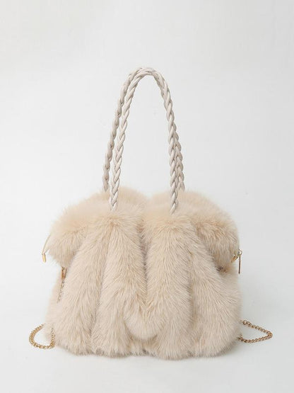 Plush Shoulder Tote Bag For Women | Ellie