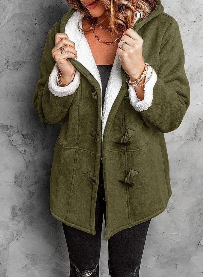 Hooded Toggle Long Coat For Women | Amanda