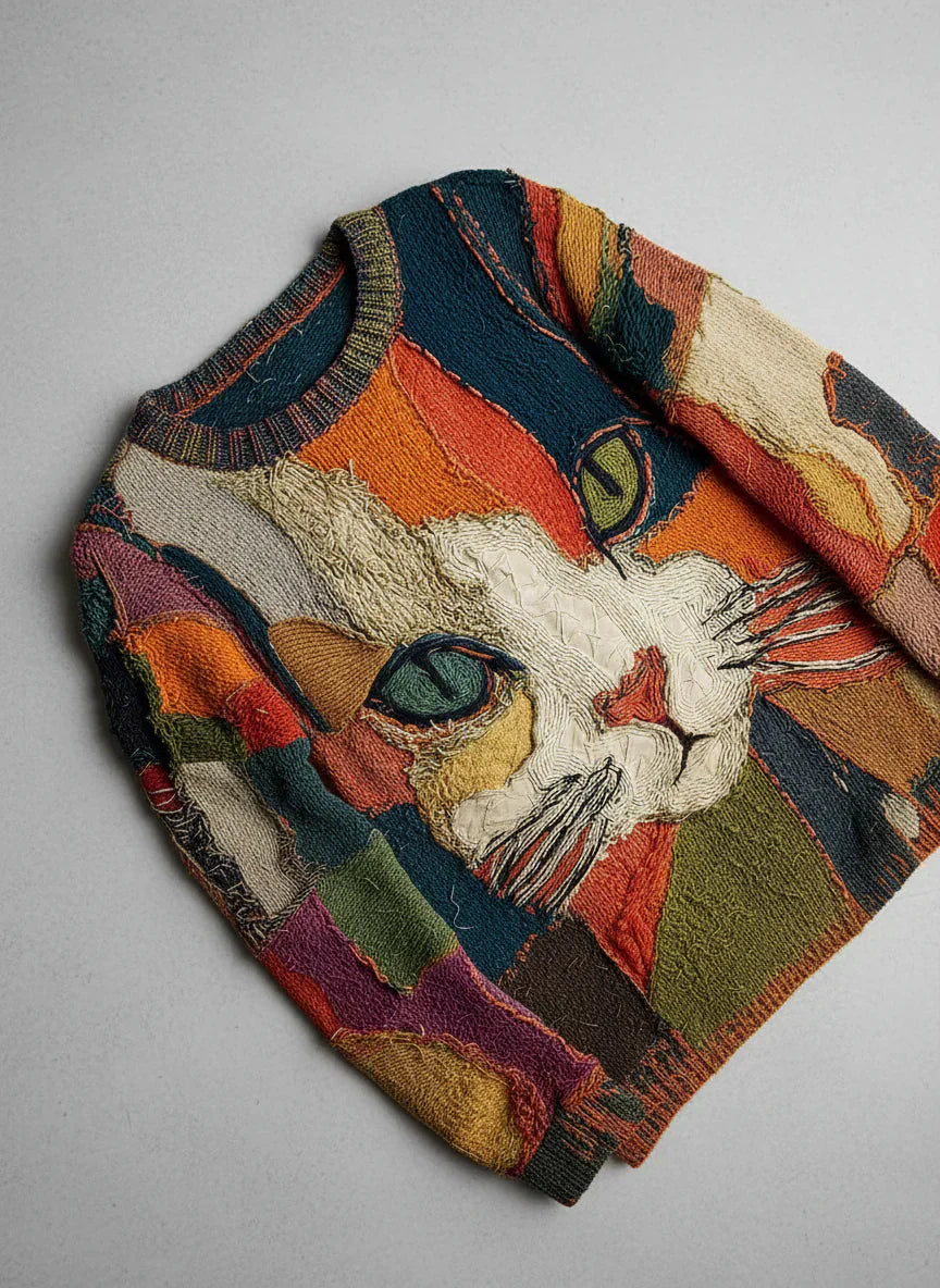 Art Print Relaxed Sweater For Women | Marcella