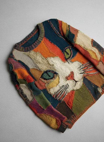 Art Print Relaxed Sweater For Women | Marcella