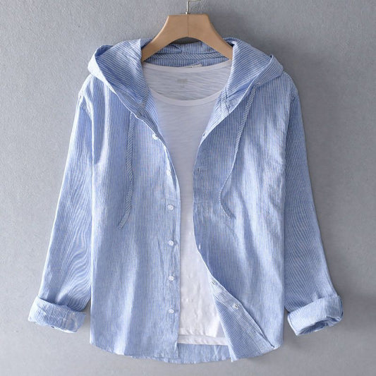 Lightweight Button-Up Hooded Shirt For Men | Elion