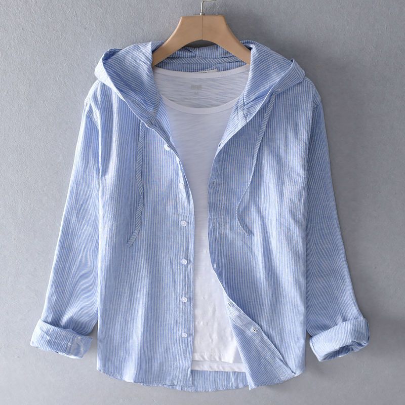 Lightweight Button-Up Hooded Shirt For Men | Elion