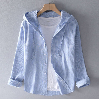 Lightweight Button-Up Hooded Shirt For Men | Elion