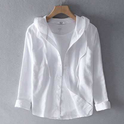 Lightweight Button-Up Hooded Shirt For Men | Elion
