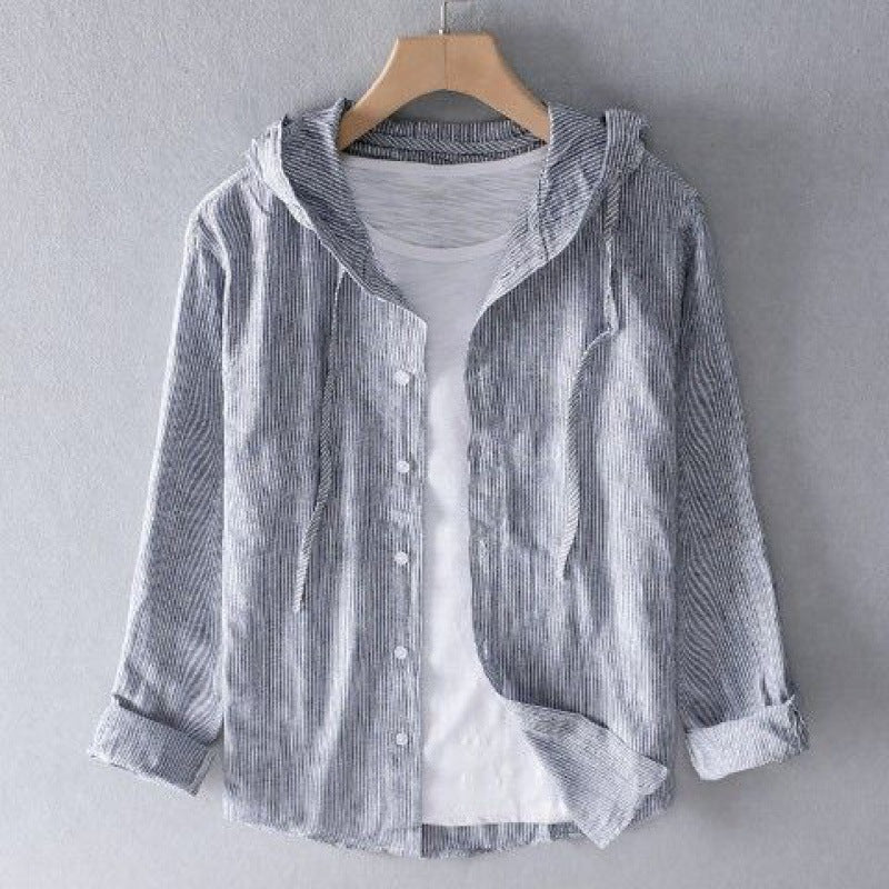 Lightweight Button-Up Hooded Shirt For Men | Elion