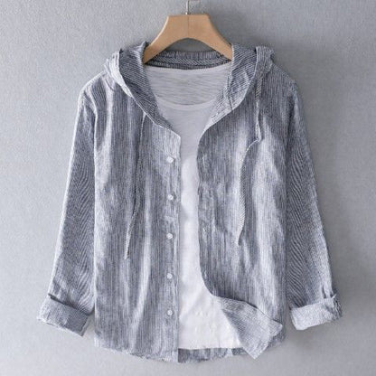 Lightweight Button-Up Hooded Shirt For Men | Elion
