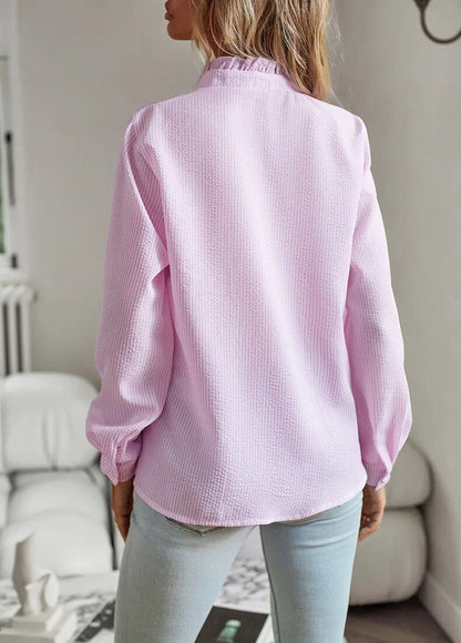 Ruffle Detail Long Sleeve Blouse For Women | Celestine