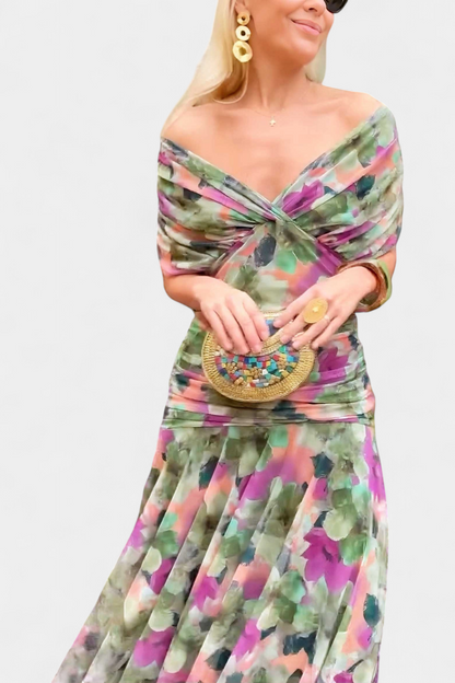 Elegant V Neck Maxi Dress For Women | Grace