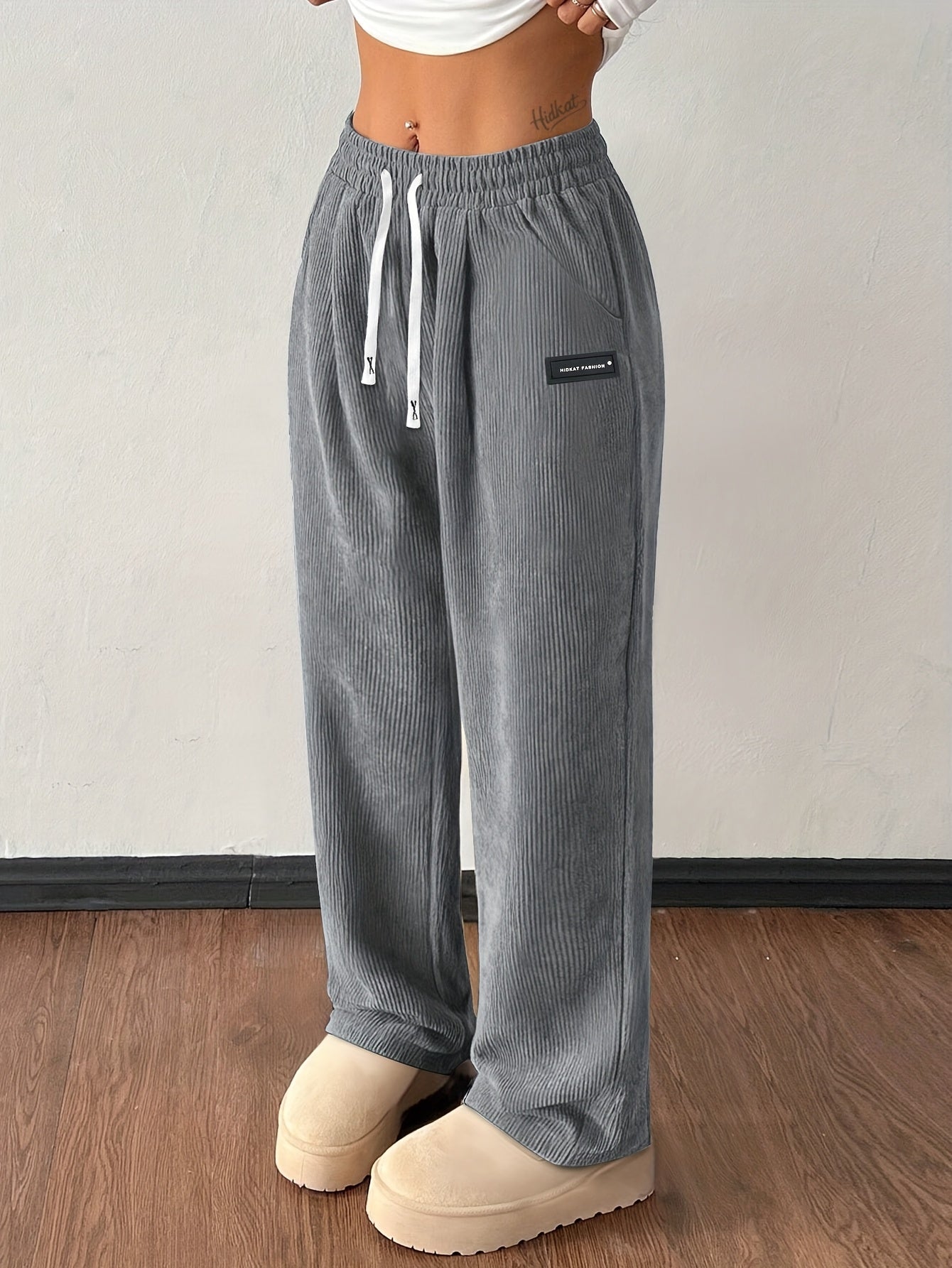 Wide Leg Drawstring Trousers for Women | Elodie