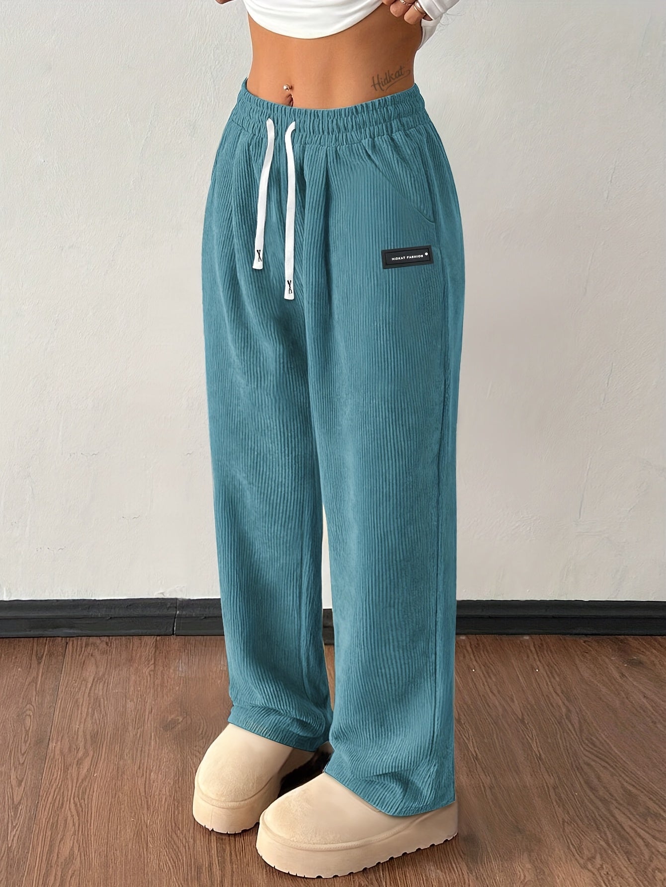Wide Leg Drawstring Trousers for Women | Elodie