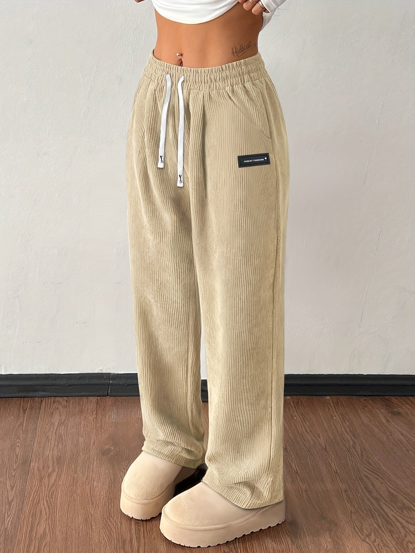 Wide Leg Drawstring Trousers for Women | Elodie