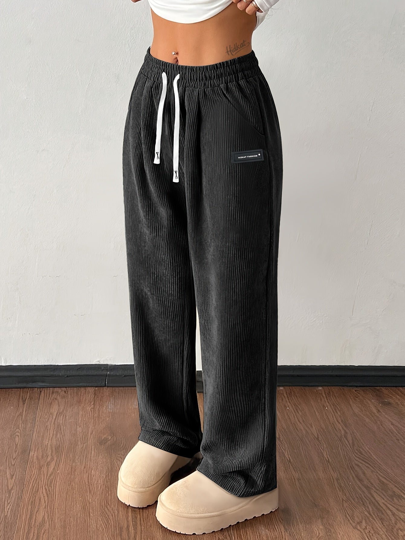 Wide Leg Drawstring Trousers for Women | Elodie