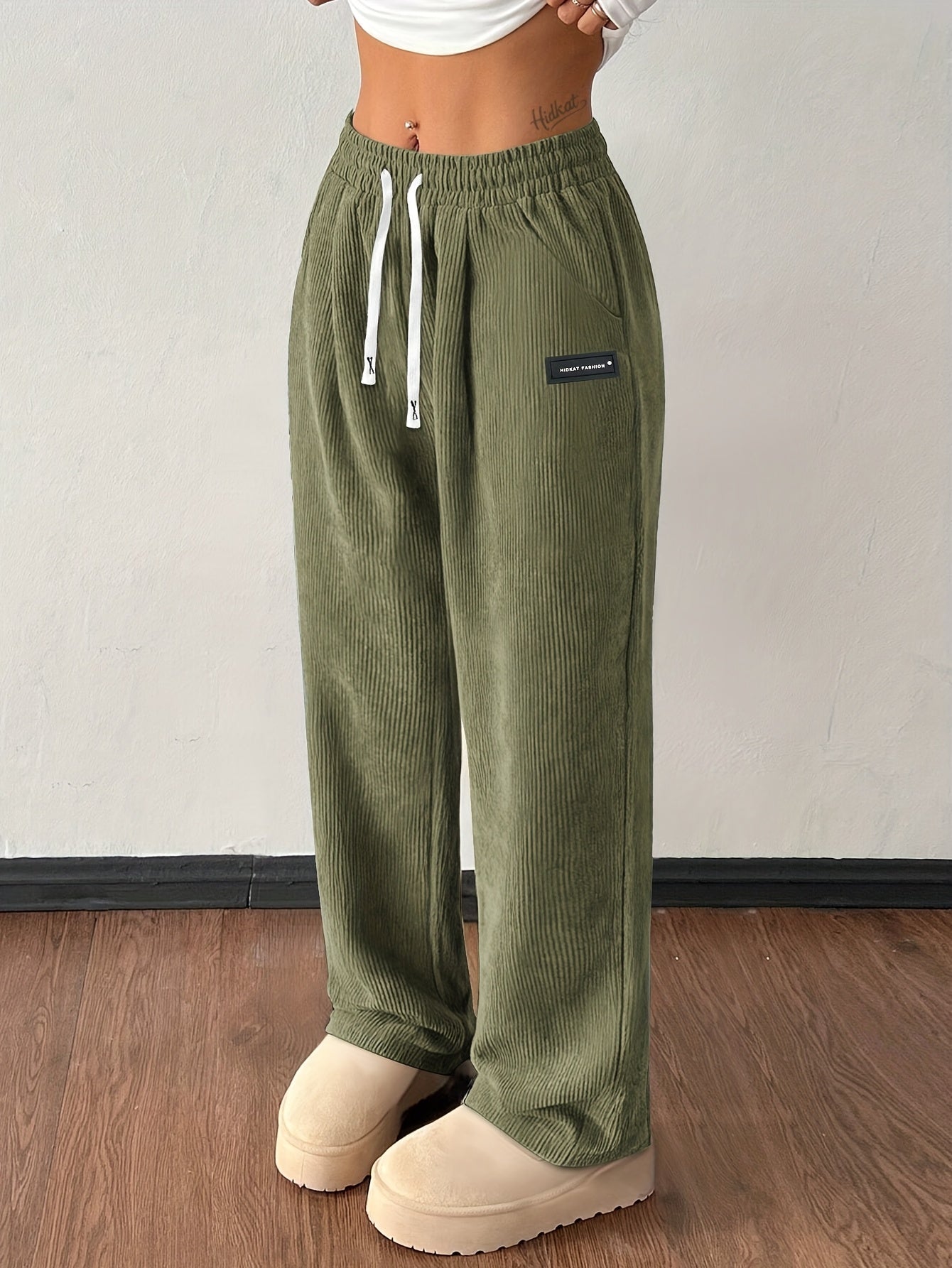 Wide Leg Drawstring Trousers for Women | Elodie