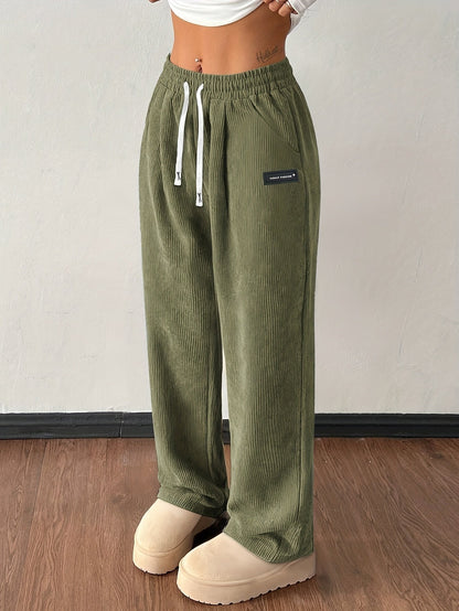 Wide Leg Drawstring Trousers for Women | Elodie