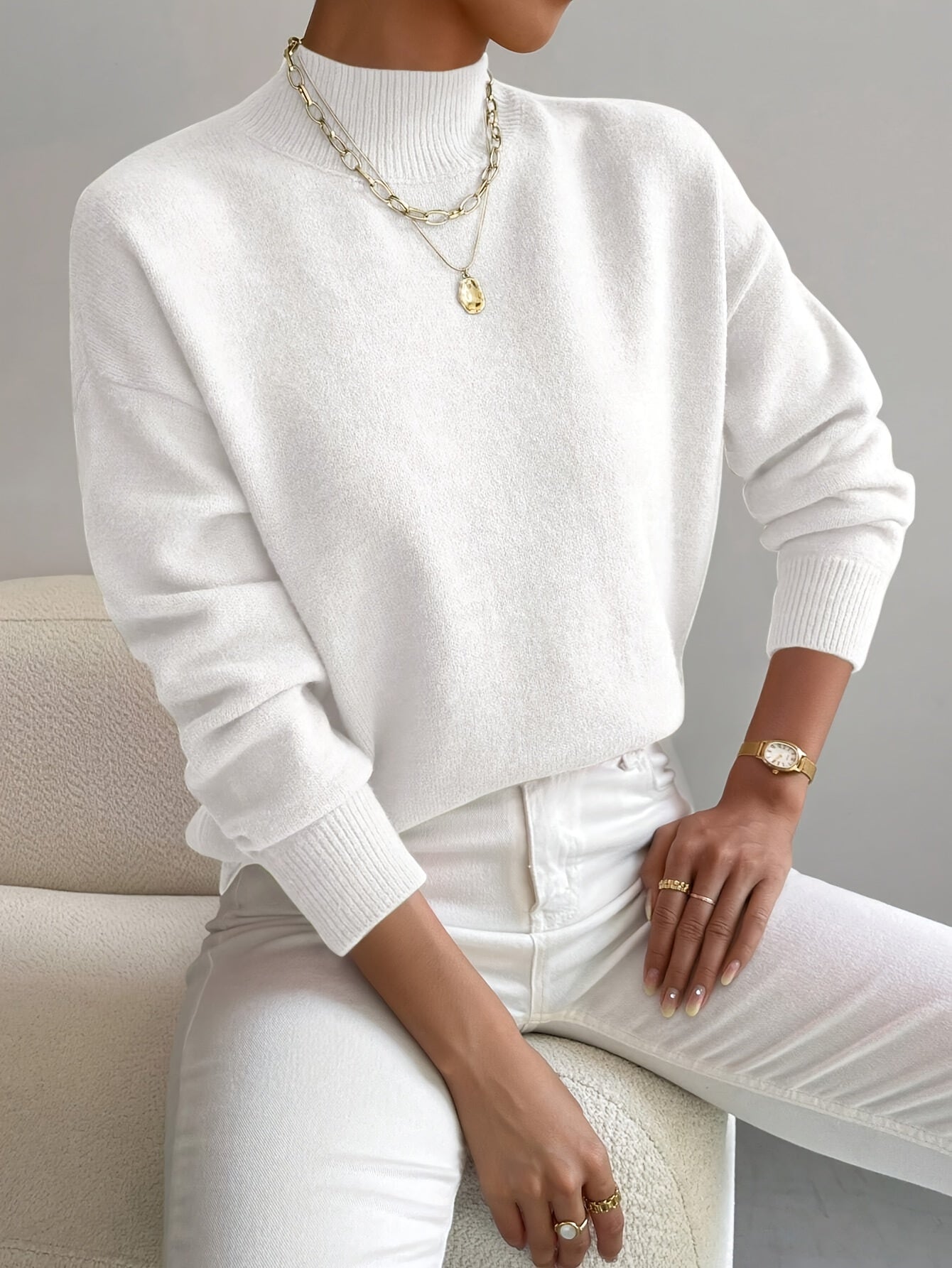 Classic Roll Neck Sweater For Women | Elaine