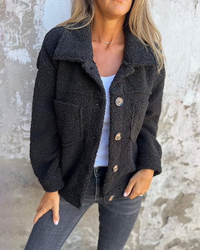 Button Front Cosy Jacket For Women | Jess