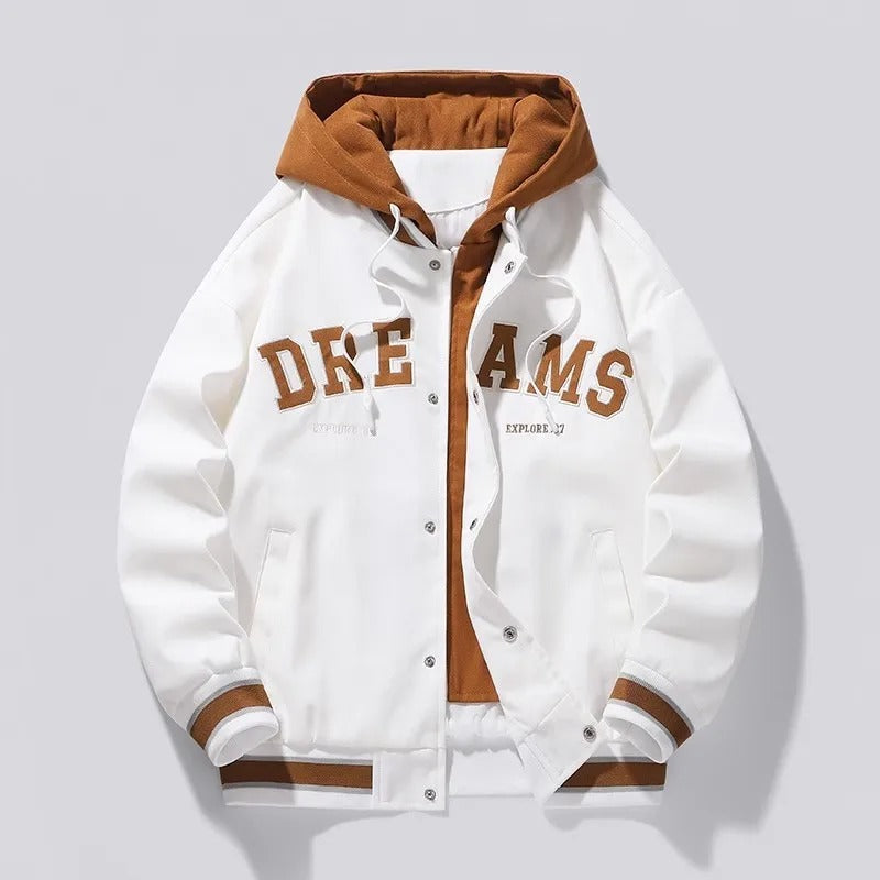 Hooded Varsity Style Jacket for Men | Beckford