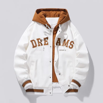 Hooded Varsity Style Jacket for Men | Beckford